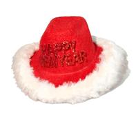 Dog Hats - Cat Cowboy Hat, Adjustable Clothes Headwear | White Plush Trim Design Dog Winter Hat with Christmas Elements For Birthday Party Wedding Cosplay Thanksgiving