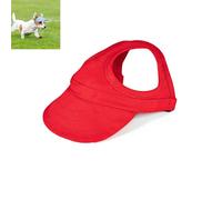Dog Hats for Small Dogs with Ear Holes, Lightweight Dog Visors for Medium and Large Dogs, Pet Sunhat Outdoor Walks, Beach & Summer Activities (Red,Small)