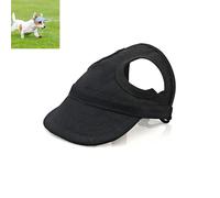 Dog Hats for Small Dogs with Ear Holes, Lightweight Dog Visors for Medium and Large Dogs, Pet Sunhat Outdoor Walks, Beach & Summer Activities (Black,X-Large)