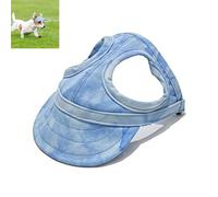 Dog Hats for Small Dogs with Ear Holes, Lightweight Dog Visors for Medium and Large Dogs, Pet Sunhat Outdoor Walks, Beach & Summer Activities (Cloud Blue,Medium)