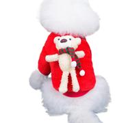 Dog Holiday Apparel with Bear | Cartoon Christmas Pet Dress-Up | Cozy Dog Cosplay Hoodie for S/M/L Dogs | Christmas Pet Outfit for Festive Season Warm Dog