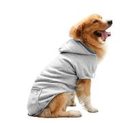 Dog Hoodie, Adhesive Dog Sweatshirt with Pocket, Portable Warm Pet Clothing, Adorable Trendy Dogs Coat (Gray), Fashionable Outfit for Puppies and Walking