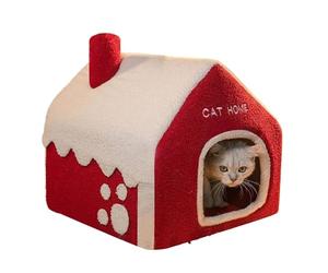 Dog House con Forro Aislado | para Cueva para Perros - Kennel para Perros Impermeable | Lavable Suave | con Lavable extraíble