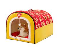 Dog House Kennel Bed, Winter Cat Nest, Foldable Pet House, Two-Way Pet Bed, New Year Pet Cave, Removable Cushion Bed, Warm Cat House, Small Medium Large Dog Bed, Cozy Winter Dog House, Portable Pet