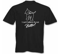 Dog I Cannot Believe It's Not Butter Graphic tee Printed Unisex 100% Cotton Short-Sleeve T-Shirts Black XL