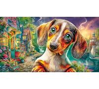 Dog-in-Paris-Street Puzzle Adultos 1000 Piezas Juego Educativo relajación Papel Reciclado Actividad en casa Regalo 38x26/1000pcs