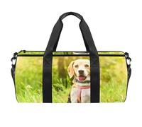 Dog in The Grass - Bolsa de deporte para gimnasio, fitness, entrenamiento, bolsa de viaje, bolsa de mano, bolsa de equipo para mujeres y hombres, multicolor, 17.7x9x9 inches