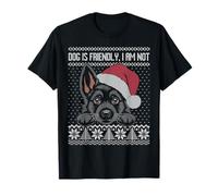 Dog is Friendly I Am Not, Black German Shepherd Feo suéter Camiseta