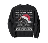 Dog is Friendly I Am Not, Black German Shepherd Feo suéter Sudadera