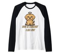 Dog is Friendly i Am Not Dog Mom Dog Lover Animal Lover Camiseta Manga Raglan