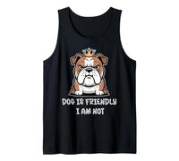 Dog is Friendly i Am Not Dog Mom Dog Lover Animal Lover Camiseta sin Mangas