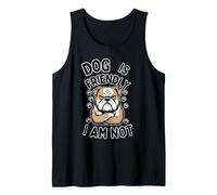 Dog is Friendly i Am Not Dog Mom Dog Lover Animal Lover Camiseta sin Mangas