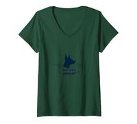 Dog Is My Copilot - Aventura de Viaje para Amantes de Las Mascotas Camiseta Cuello V, Mujer, Verde Bosque, M