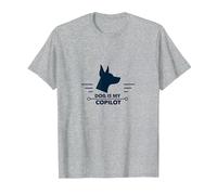 Dog Is My Copilot - Aventura de Viaje para Amantes de Las Mascotas Camiseta, Hombre, Gris Jaspeado, M
