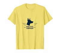 Dog Is My Copilot - Aventura de Viaje para Amantes de Las Mascotas Camiseta, Hombre, Limón, M