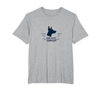 Dog Is My Copilot - Aventura de Viaje para Amantes de Las Mascotas Camiseta, Hombre Tallas Grandes, Gris Jaspeado, 4X Alto