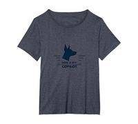 Dog Is My Copilot - Aventura de Viaje para Amantes de Las Mascotas Camiseta, Mujer Tallas Grandes, Azul Jaspeado, 1XL Grande