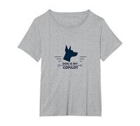 Dog Is My Copilot - Aventura de Viaje para Amantes de Las Mascotas Camiseta, Mujer Tallas Grandes, Gris Jaspeado, 3XL Grande