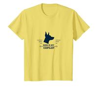 Dog Is My Copilot - Aventura de Viaje para Amantes de Las Mascotas Camiseta, Niños, Limón, 10 años