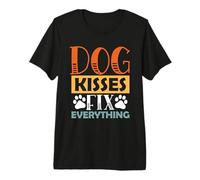Dog Kisses Fix Everything Vintage Puppy Dog Lovers Camiseta Premium