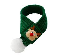 Dog Knitted Scarf, Colorful Christmas Dog Scarf, Holiday Themed Pet Wear, Adjustable Winter Dog and Cat Accessories 23.62 Inches for Pet, Dogs, Puppy, Cat, Kitten (Red, Green)
