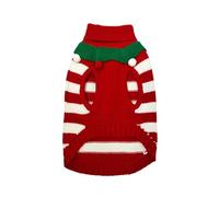 Dog Knitwear for Winter, Warm Puppy Knit Outfit, Striped Dog Traje, Cozy Dog Sweater, Festive Pet Apparel Warm and Cozy Christmas Dog Sweater Breathable Striped Dog Knit Outfit