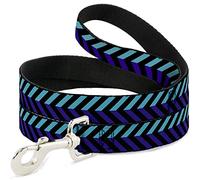 Dog Leash Chevron3 Split Turquoise Purple Black 6 Feet Long 1.5 Inch Wide