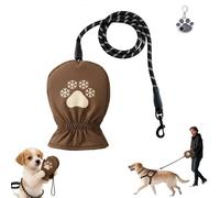 Dog Leash with Built-in Thermal Mitten, Dog Lead with Integrated Insulated Gloves, No More Cold Hand When Walking Dogs in Winter, for Cold Weather Walks (1PCS)