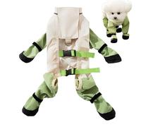 Dog Leggings - Adjustable Anti-Slip Boot Wraps, Protective Raincoat Style Coverings | Glow-in-The-Dark Strap Suspenders, Outdoor Snow Safety Gear, Indoor Floor Grip Guards Coat Wear For