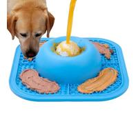 Dog Licking Bowl with Rolling Ball - Silicone Interactive Slow Feeder | Dog Bowl and Licking Mat | 2-in-1 Anti-Slip Enrichment Toy for Large Medium Small Breeds Cats, Liquid Wet Food Yogurt Meat Puree