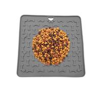 Dog Licking Mat, Cats Silicone Licking Pad, Non Slip Food Exterior, Easy to Clean Design, Ideal for Boredom, Training, Feeding, Enrichment, Puppy Treat, 7.36x7.36 Inches, Blue, Gray