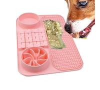 Dog Licking Mat Food, Slow Feeder Dog Bowl, Interactive Feeding Rug, Cat Puzzle Feeder Carpet, Pet Relax Eater Container, 15.12x9.84x1.54 Inches Animal Toys for Mealtime