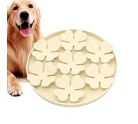 Dog Licking Mat - Peanut Butter Slow Feeder Bowl, Puzzle Feeder With Suction Cup, Raised Flower Design For Water Yogurt Wet Or Dry Food, Boredom Relief Grooming Pet Training In Shower, Interactive Dog