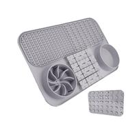 Dog Licking Mat, Slow Feeder Bowl, Interactive Pet Feeding Mat, Suction Cup Design, Promotes Healthy Eating Stress-Relief for Dogs and Cats 38.4x25x3.9cm Pink Gray