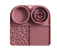 Dog Licking Mat with Suction Cups, Slow Feeding Puzzle Mat for Pets, Silicone Treat Pad for Anxieties and Digestion Support, Spread Soft Food or Treats, 8.07x8.07x1.38 Inches
