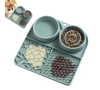 Dog Licking Mat with Suction Cups, Slow Feeding Puzzle Mat for Pets, Silicone Treat Pad for Anxieties and Digestion Support, Spread Soft Food or Treats, 8.07x8.07x1.38 Inches