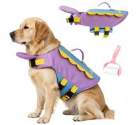 Dog Life Jacket with Chin Float, High Buoyancy Dog Swim Vest, Reflective Adjustable Dogs Float Jacket with Rescue Handle for Small,Medium,Large Dogs and Puppy