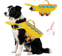 Dog Life Jacket with Chin Float, High Buoyancy Dog Swim Vest, Reflective Adjustable Dogs Float Jacket with Rescue Handle for Small,Medium,Large Dogs and Puppy