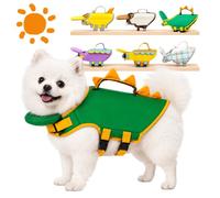 Dog Life Jacket with headrest, Dog Life Vest for Small Dogs，C：XS