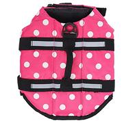 Dog Life Jacket with High Buoyancy | Adjustable Reflective Protective Vest for Swimming/Boating/Water Sports | Secure Handle & D - Ring for Easy Rescue (S)