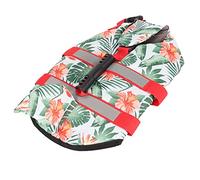 Dog Life Life Style Hawaiian Reflective Stripe Superior Boyancy para Emergencia, Material Premium para Natación de Perros, Fácil de Colocar y Despegar, Pet Life Preserver para Dog Medium (S) (M)