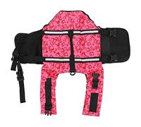Dog Lifek Jacket High Boyancy Reflectable Saféz de Seguridad para Mascotas para Nadar para natación Oxford Pearl Cotton Mesh Colors Brillantes (Huesos de Color Rosa)