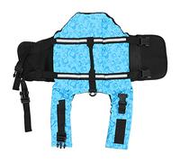 Dog Lifek Jacket High Boyancy Reflectable Saféz de Seguridad para Mascotas para Nadar para natación Oxford Pearl Cotton Mesh Colors Brillantes (Huesos Azules)