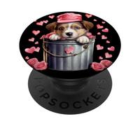 Dog Love Graphic Australian Shepherd Dog Mom Cute Pattern PopSockets PopGrip Adhesivo