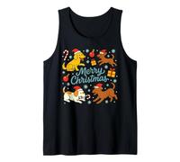 Dog Lover Christmas Cute Pet Santa Puppy Funny Ugly Xmas Camiseta sin Mangas
