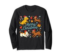 Dog Lover Christmas Cute Pet Santa Puppy Funny Ugly Xmas Manga Larga