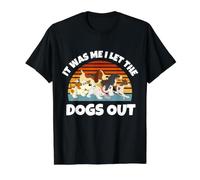 Dog Lover Present: FUI yo, dejé Salir a los Perros, mamá, papá Camiseta gráfica económica, Hombre, Negro, M