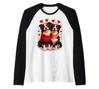 Dog Lovers Border Collie Couple in Love Camiseta Manga Raglan