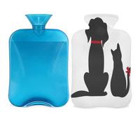 Dog Lovers - Botella de agua caliente con cubierta de 2 L, Lover Love PVC bolsa de agua caliente para calentador de manos y pies, alivio del dolor, compresa caliente y terapia de frío