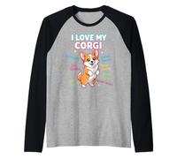 Dog Lovers Cute Funny Corgi I Love My Corgi Camiseta Manga Raglan